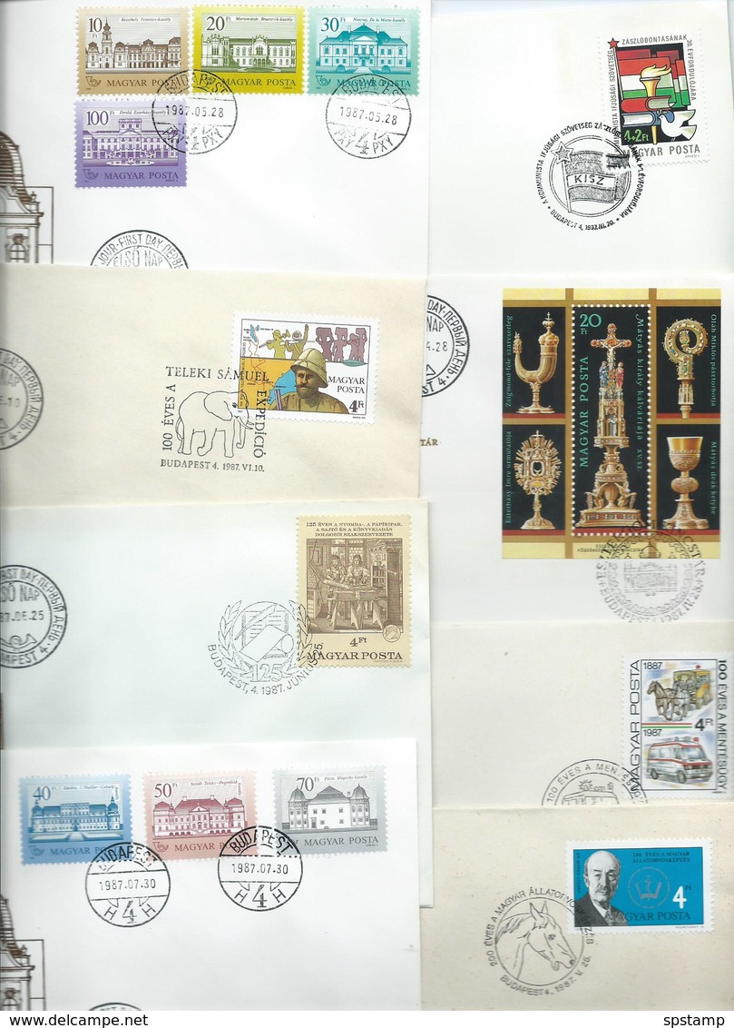 Hungary 1987 Year Collection Of 32 Different FDC , All Fine Unaddressed - Covers & Documents