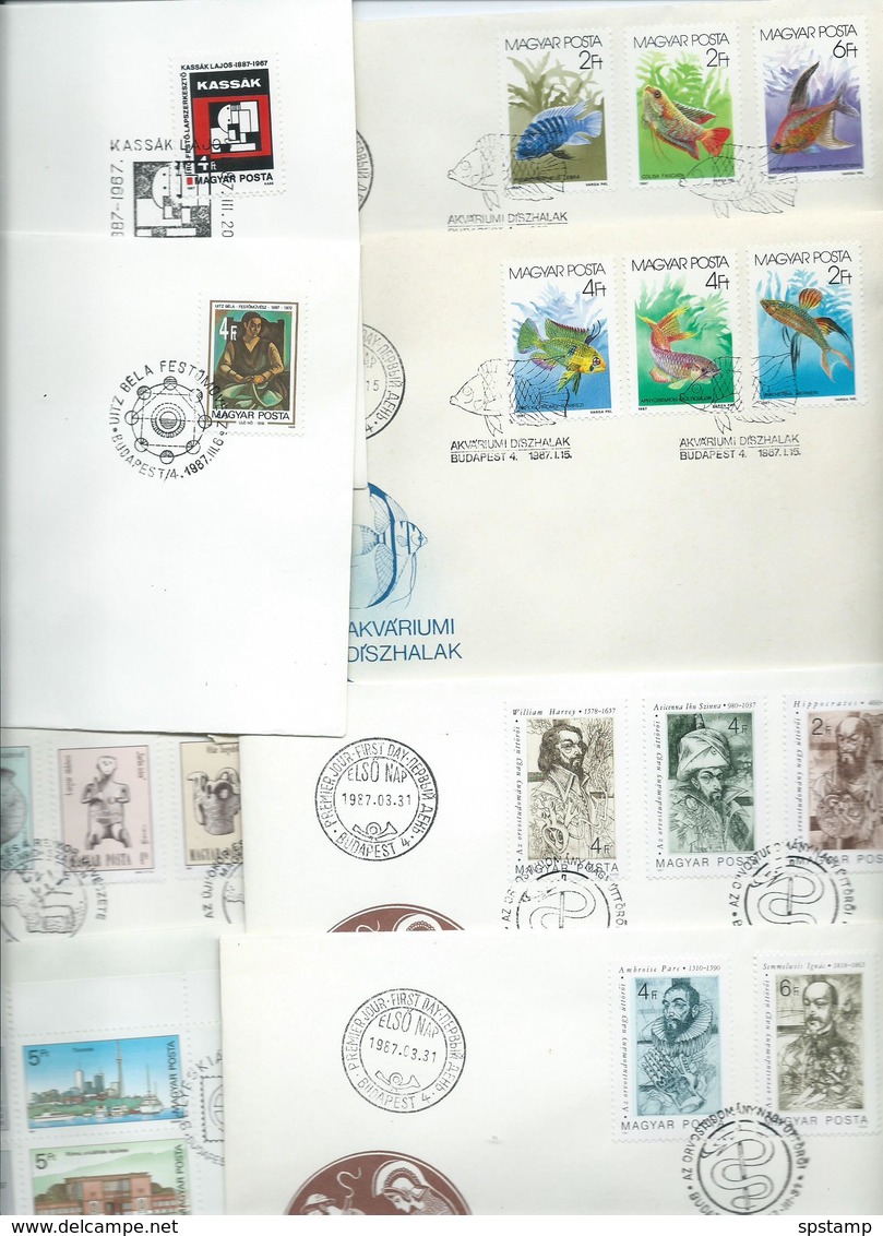 Hungary 1987 Year Collection Of 32 Different FDC , All Fine Unaddressed - Covers & Documents