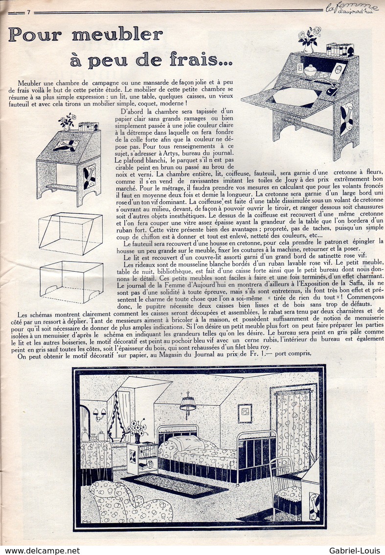 La Femme D'aujourd'hui - Suisse Romande - Revue Mensuelle Féminine No 57 - 15 Mai 1928 - Lausanne - 28 Pages - Mode - 1900 - 1949