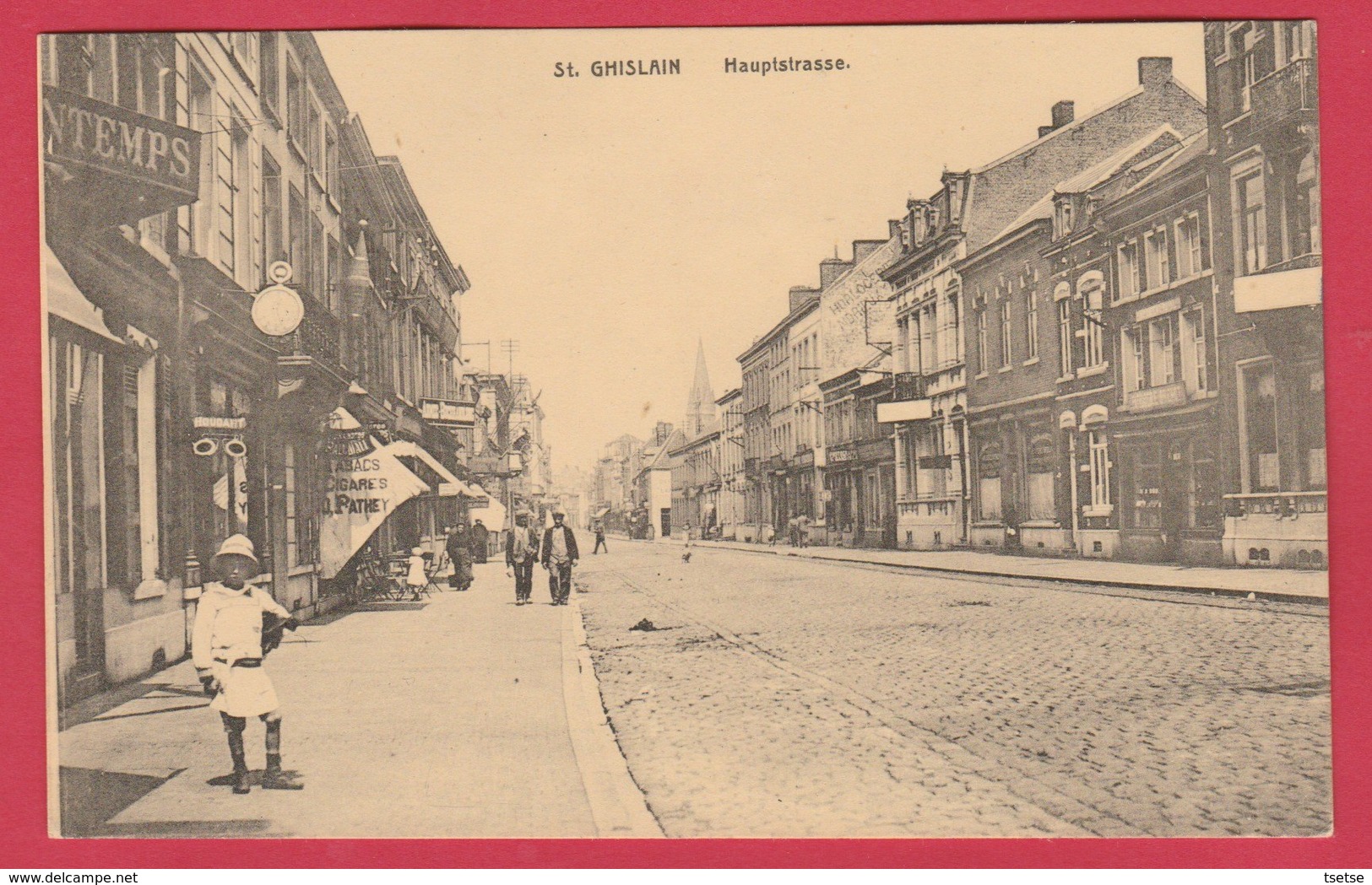St. Ghislain - Hauptstasse / Route Principale ... Carte Allemande - Feldpost 1918 ( Voir Verso ) - Saint-Ghislain