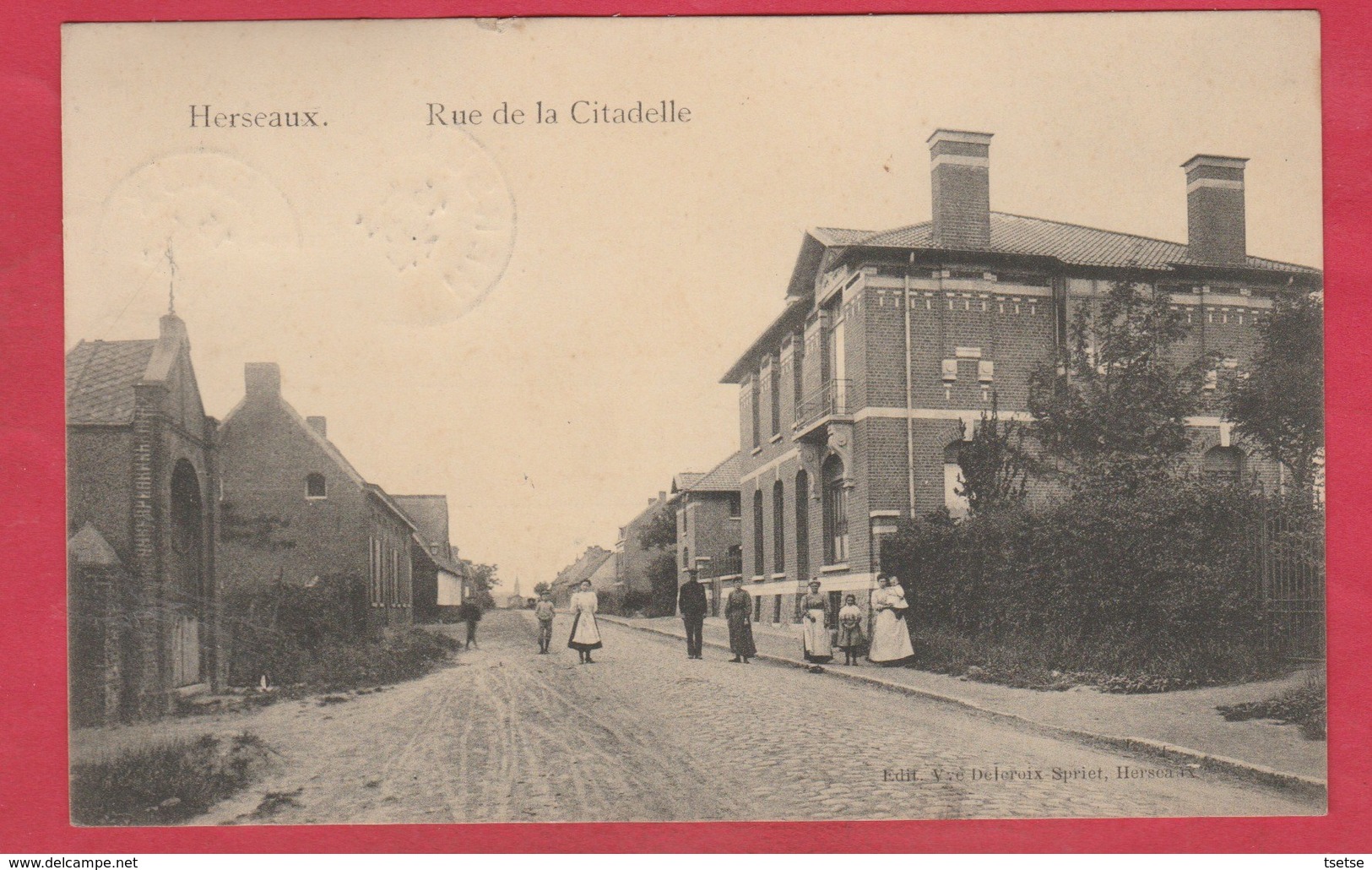 Herseaux - Rue De La Citadelle ... Carte Animée - 1910  ( Voir Verso ) - Mouscron - Möskrön