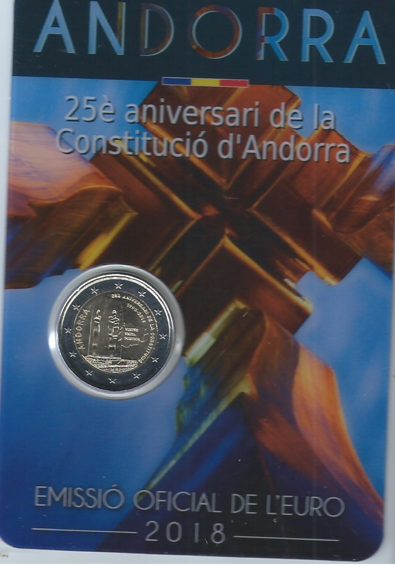 2euro; Commémorative ANDORRE 2018 --port  2 Euros 30    Libre Desuite - Andorre