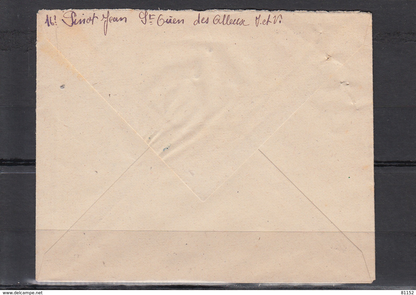 Lettre  De   SAINT OUEN Des ALLEUX  Ille Et Vilaine Le 9 12 1949  Cachet  De SECURITE SOCIALE   "  T  " Pour PARIS - 1921-1960: Modern Period