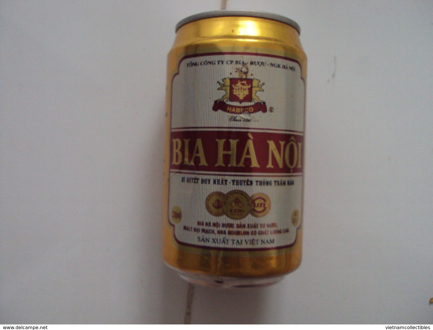 Vietnam Viet Nam 330ml Empty Beer Can : Hanoi New Year 2012 / Opened By 2 Holes At Bottom / 05 Photo - Cannettes