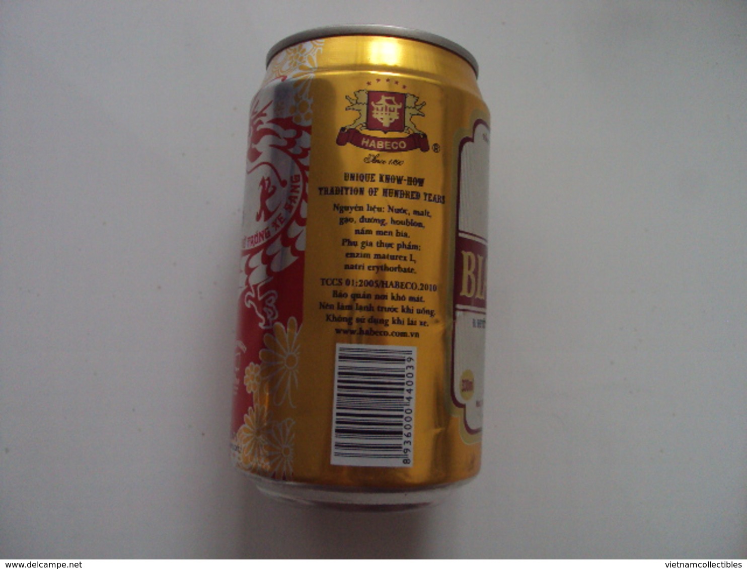 Vietnam Viet Nam 330ml Empty Beer Can : Hanoi New Year 2012 / Opened By 2 Holes At Bottom / 05 Photo - Cannettes