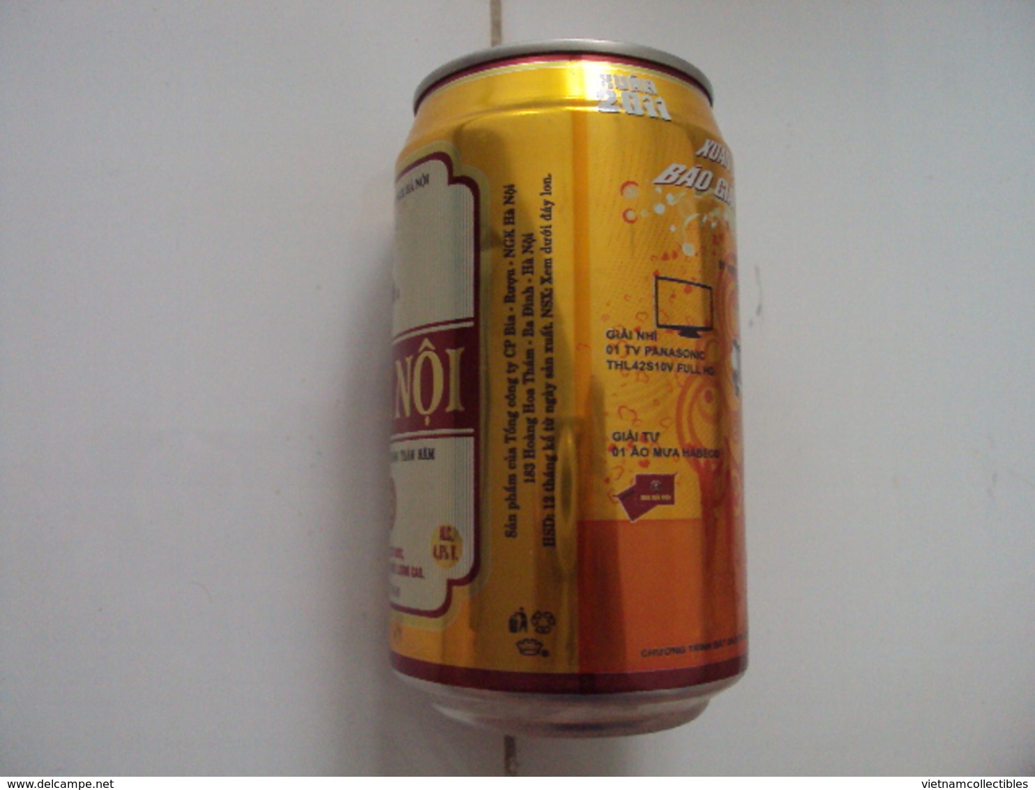 Vietnam Viet Nam 330ml Empty Beer Can : Hanoi New Year 2011 / Opened By 2 Holes At Bottom - Cannettes