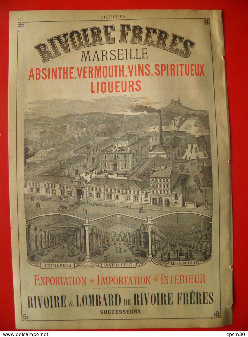 PUB 1892 - Limes à Albert 80; Liqueurs Rivoire à Marseille 13 BdR - Advertising