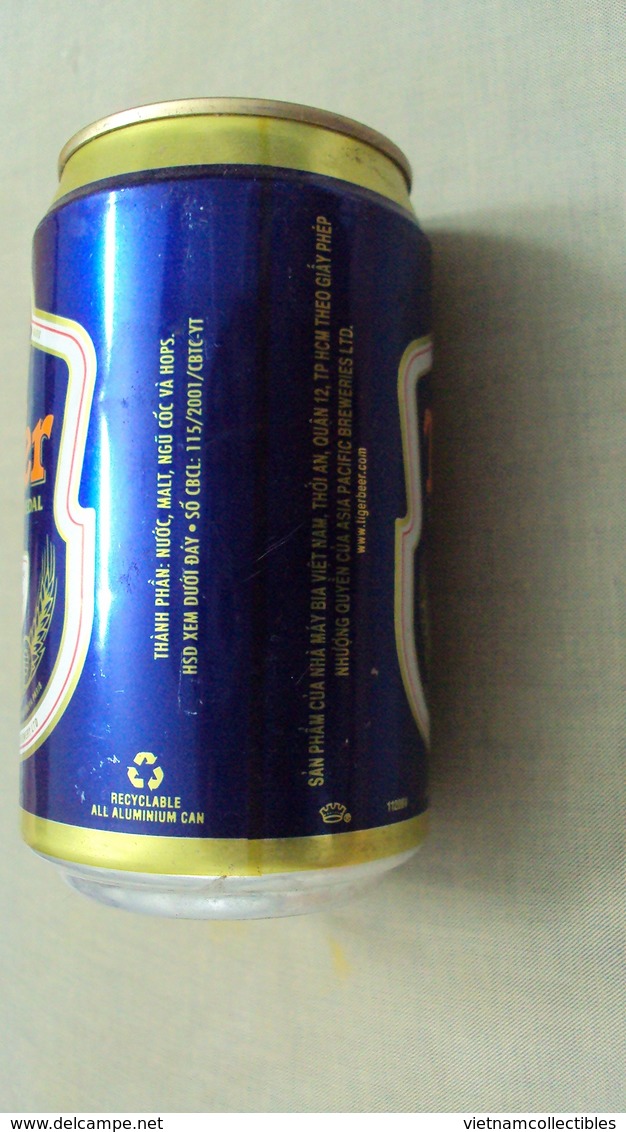 Vietnam Tiger Beer Empty 330ml Can - Old Design / Opened At Bottom / 03 Photo - Cannettes