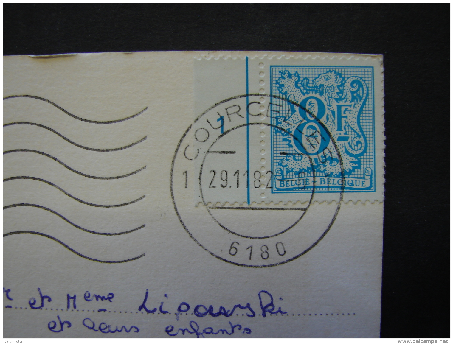 CP. 698. Timbre De 8 Francs Avec Numéro 1 De Planche Sur Carte Postale - 1981-1990