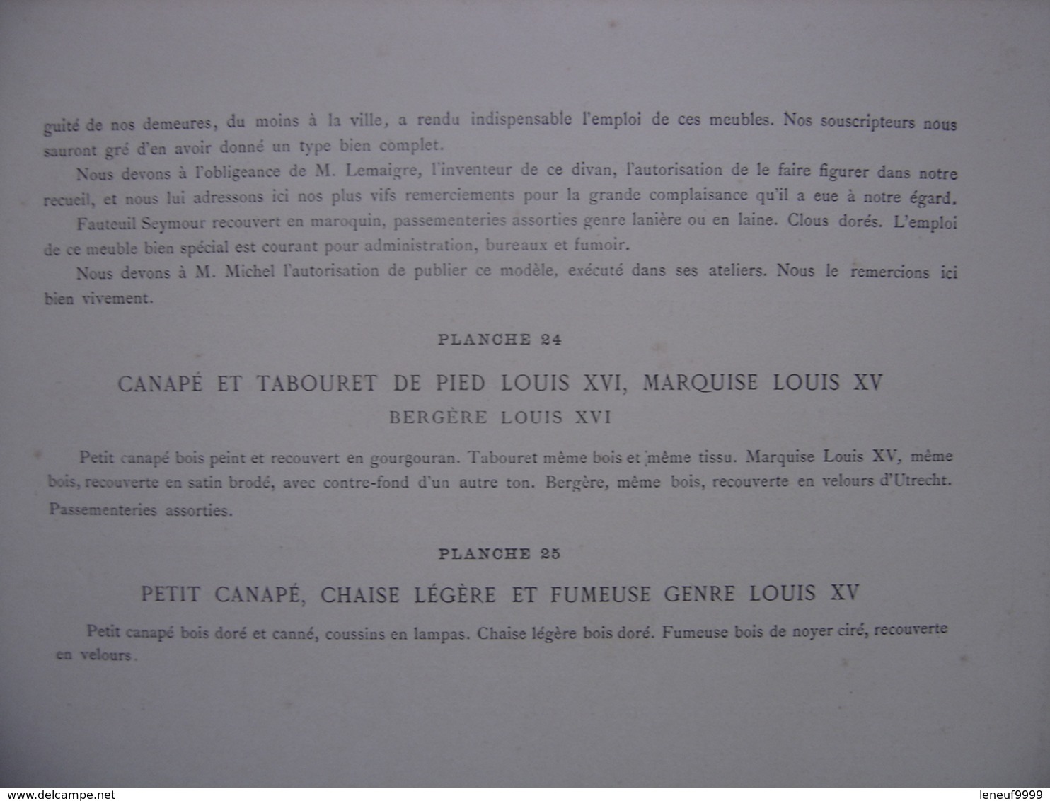 FOUSSIER Sieges Modernes BIBLIOTHEQUE DE L'AMEUBLEMENT 22 Planches Sur 25 - 1801-1900