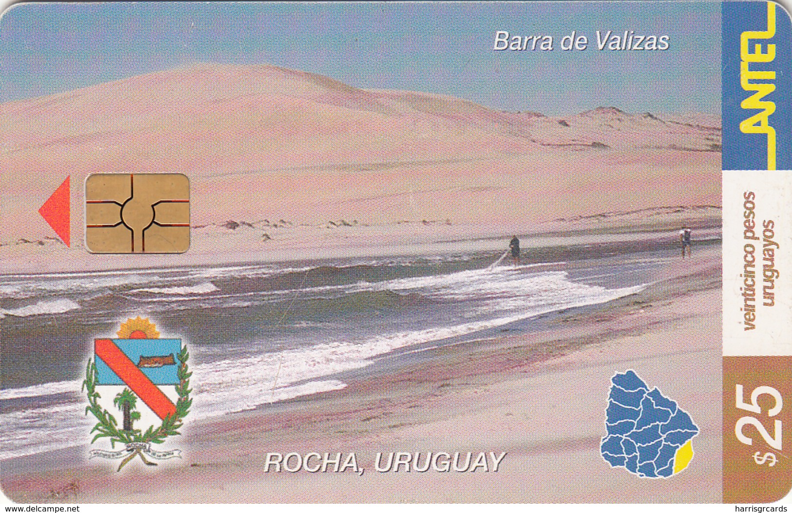 URUGUAY - Rocha: Barra De Valizas, TC 266a, 25 $ , Tirage 100.000, Used - Uruguay