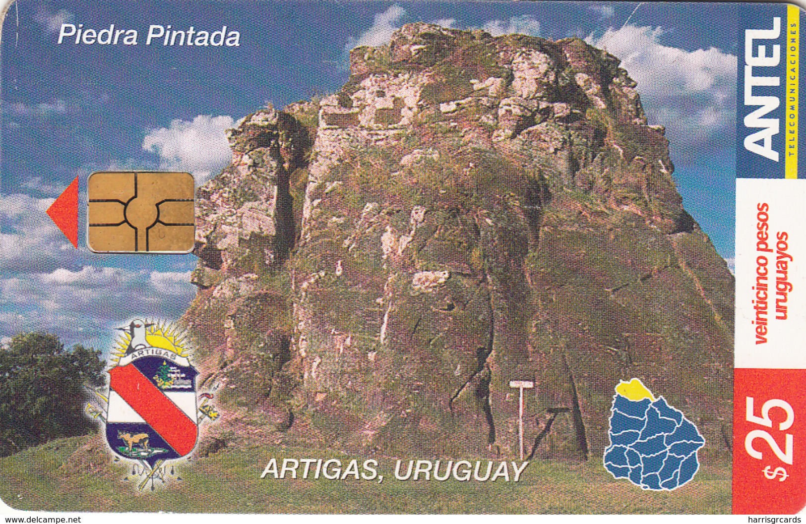 URUGUAY - Artigas: Piedra Pintada, TC 278a, 25 $ , Tirage 100.000, Used - Uruguay