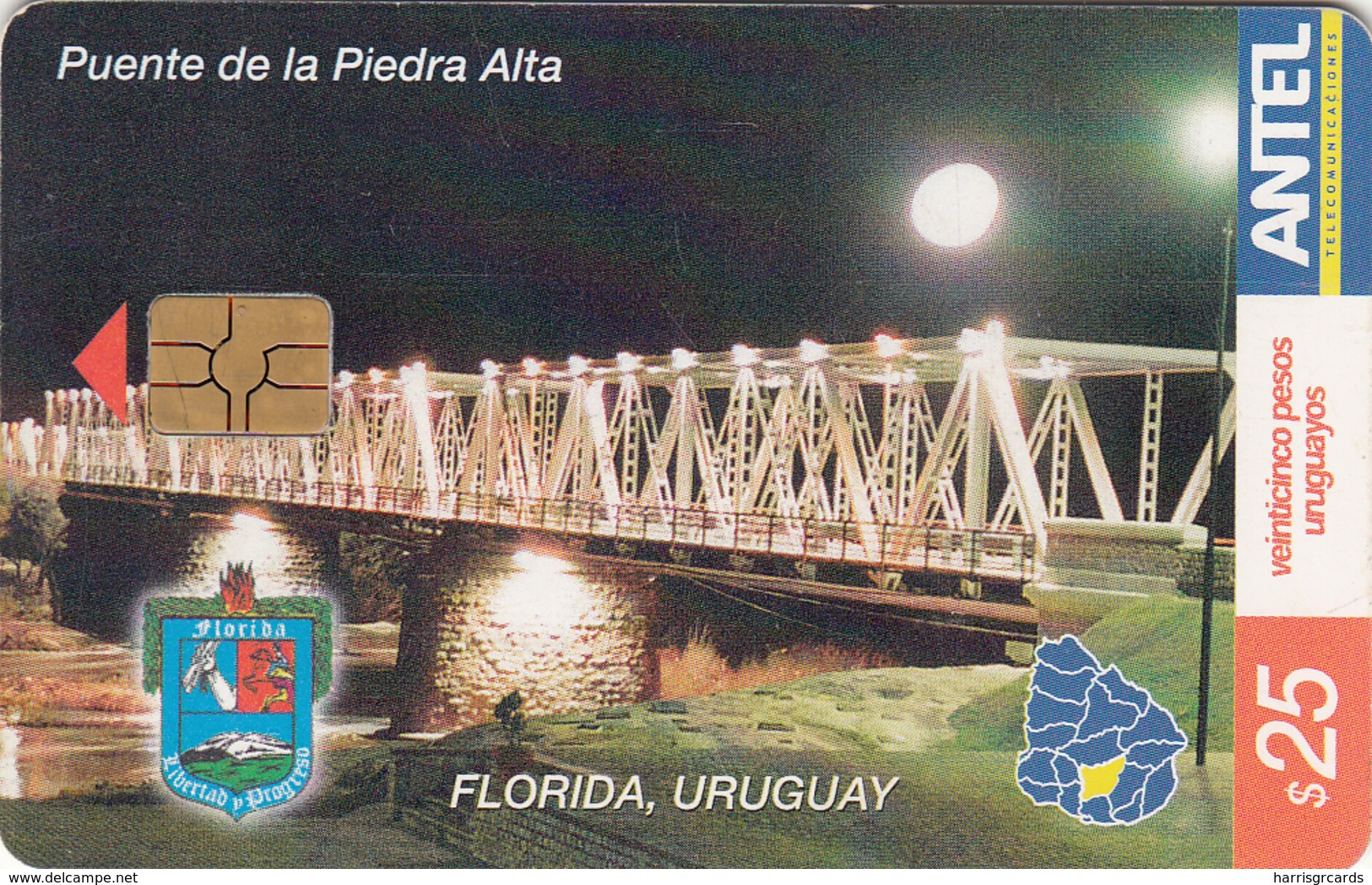 URUGUAY - Puente De La Piedra Alta (Cows), TC 280a, 25 $ , Tirage 100.000, Used - Uruguay