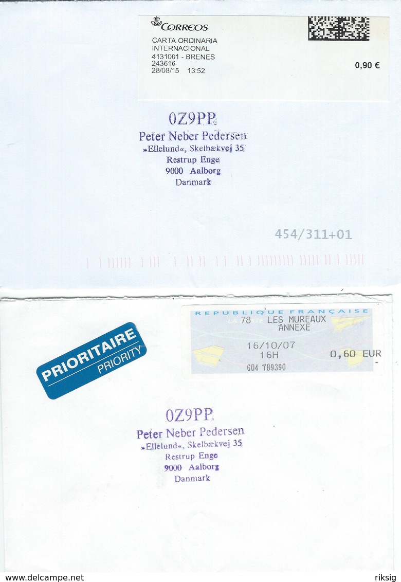 France 2 Covers Sent To Denmark   H- 1332 - Altri & Non Classificati