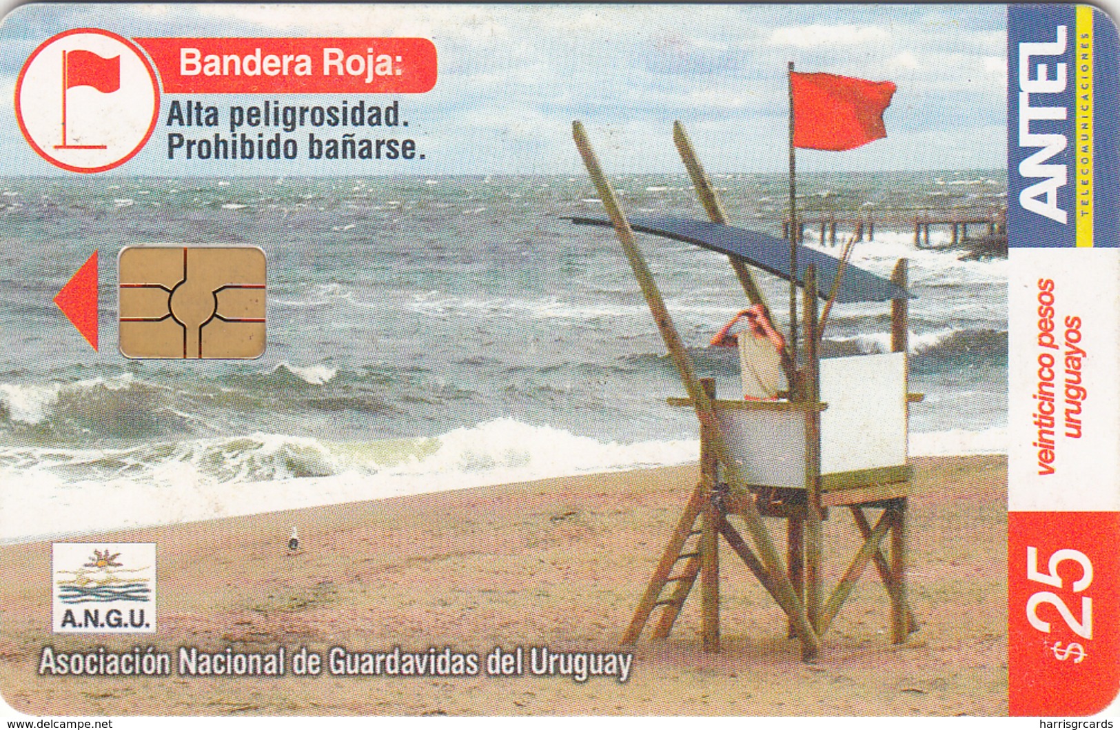 URUGUAY - Angu Bandera Roja , TC 315a, 25 $ , Tirage 200.000, Used - Uruguay