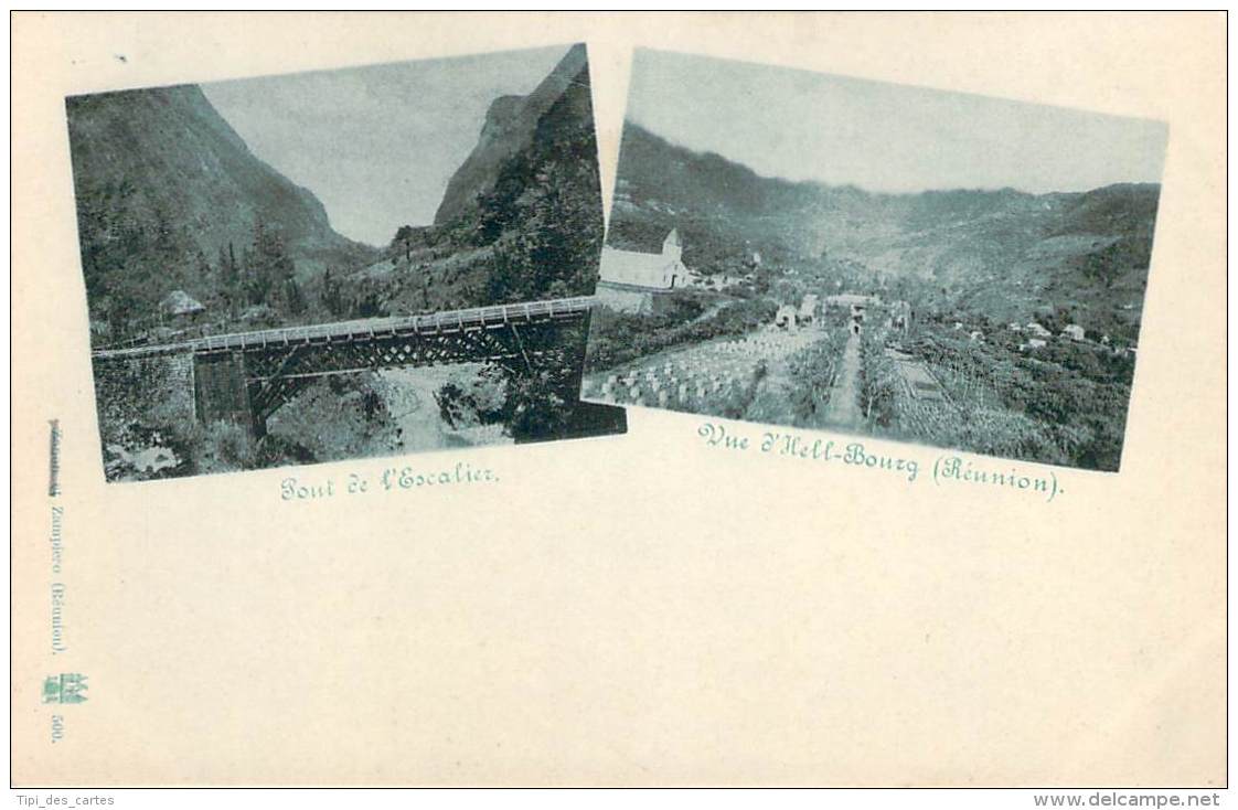 974 - La Réunion - Pont De L'Escalier, Vue D'Hell-Bourg (multivues) - Autres & Non Classés