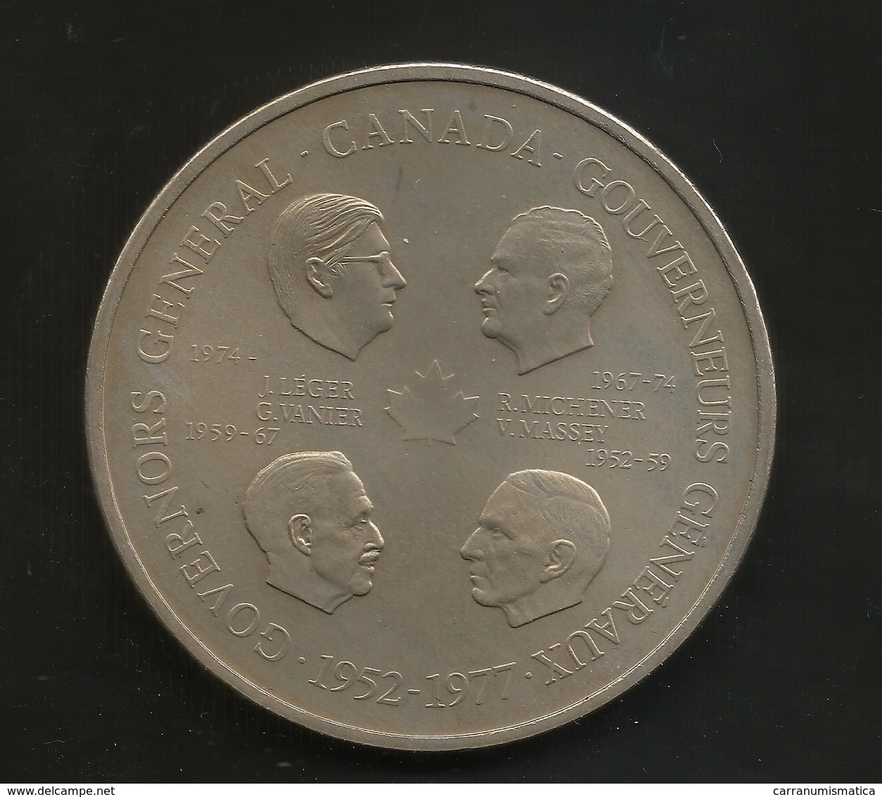CANADA - Commemorative Medal - Governors General / Jubilee (1952 - 1977) God Save The Queen / 45mm - Royal / Of Nobility
