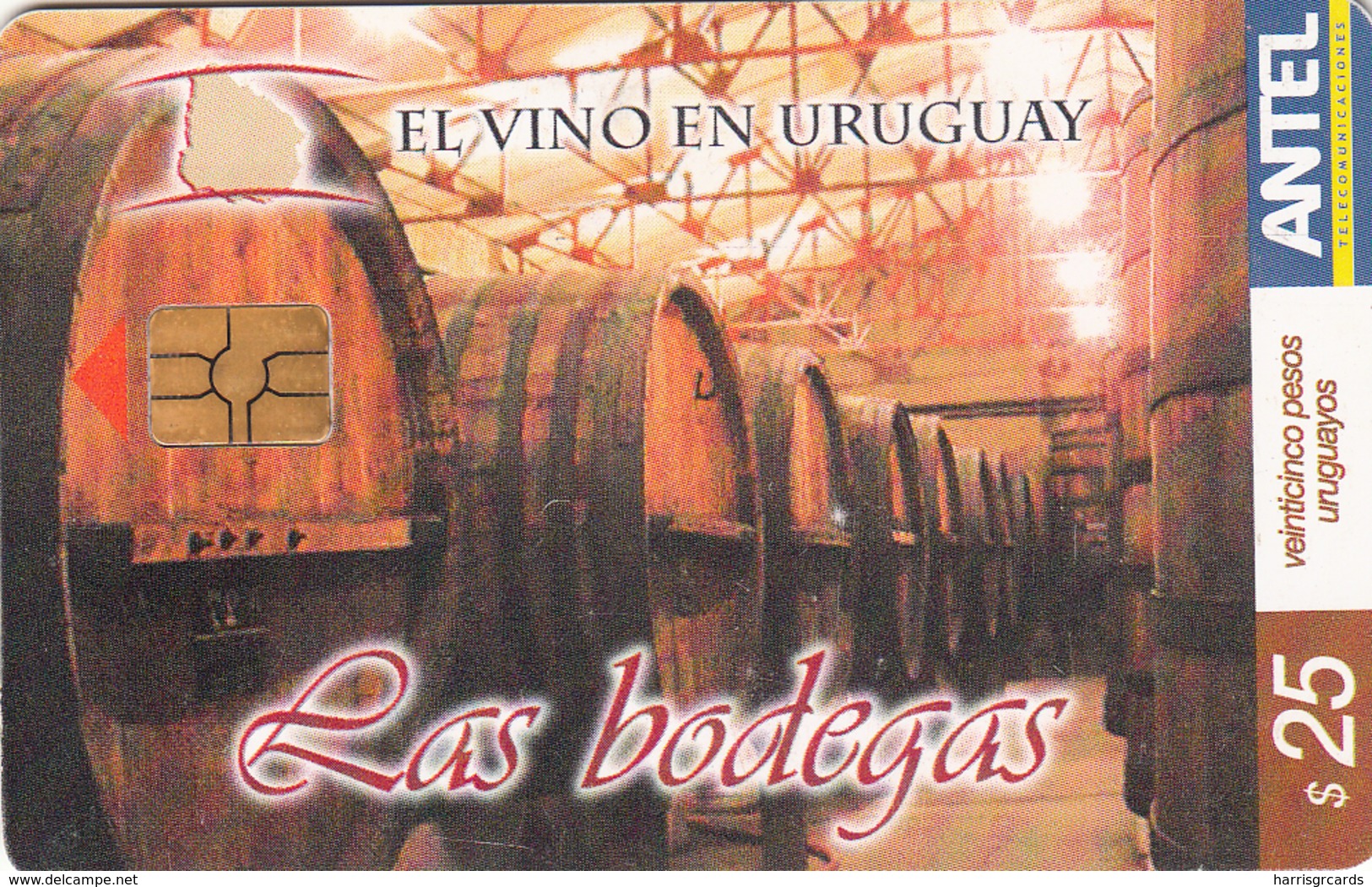 URUGUAY - Las Bodegas, TC 364a, 25 $ , Tirage 200.000, Used - Uruguay