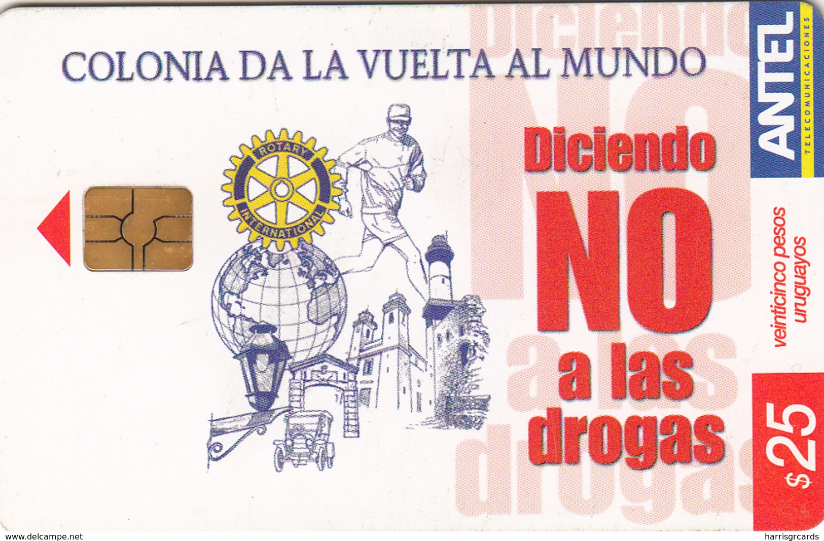 URUGUAY - NO A Las Drogas, TC 374a, 25 $ , Tirage 200.000, Used - Uruguay