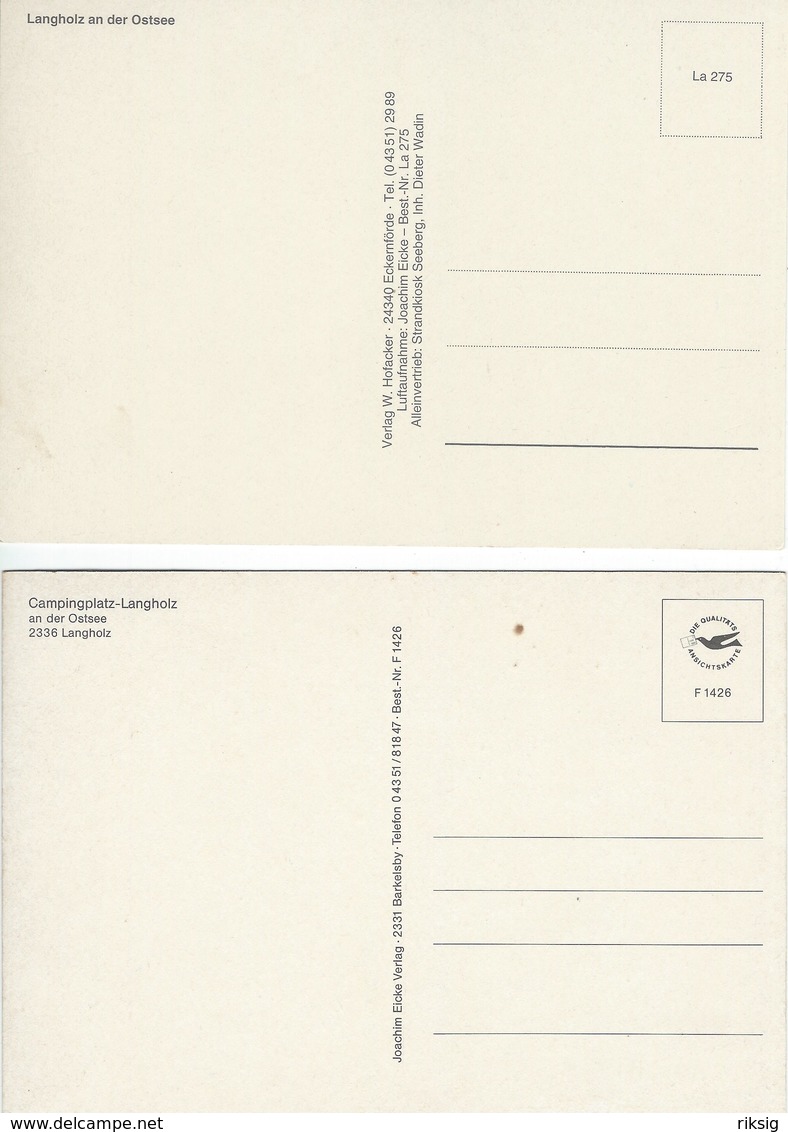 Langholz Und Campingplatz. 2 Cards.  Germany  # 07447 - Other & Unclassified