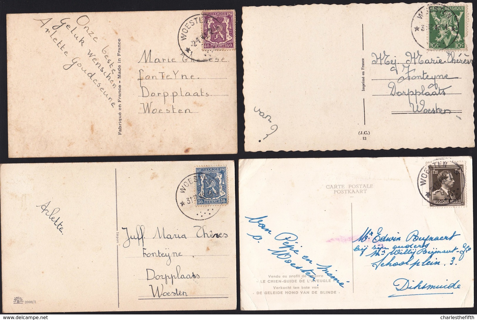 TRES BEAU LOT 12 X RELAIS ** WOESTEN ** DIFF. PERIODES ET TIMBRES - RARE ! 12 X STERSTEMPEL WOESTEN DIVERSE PERIODES ! - Bolli A Stelle