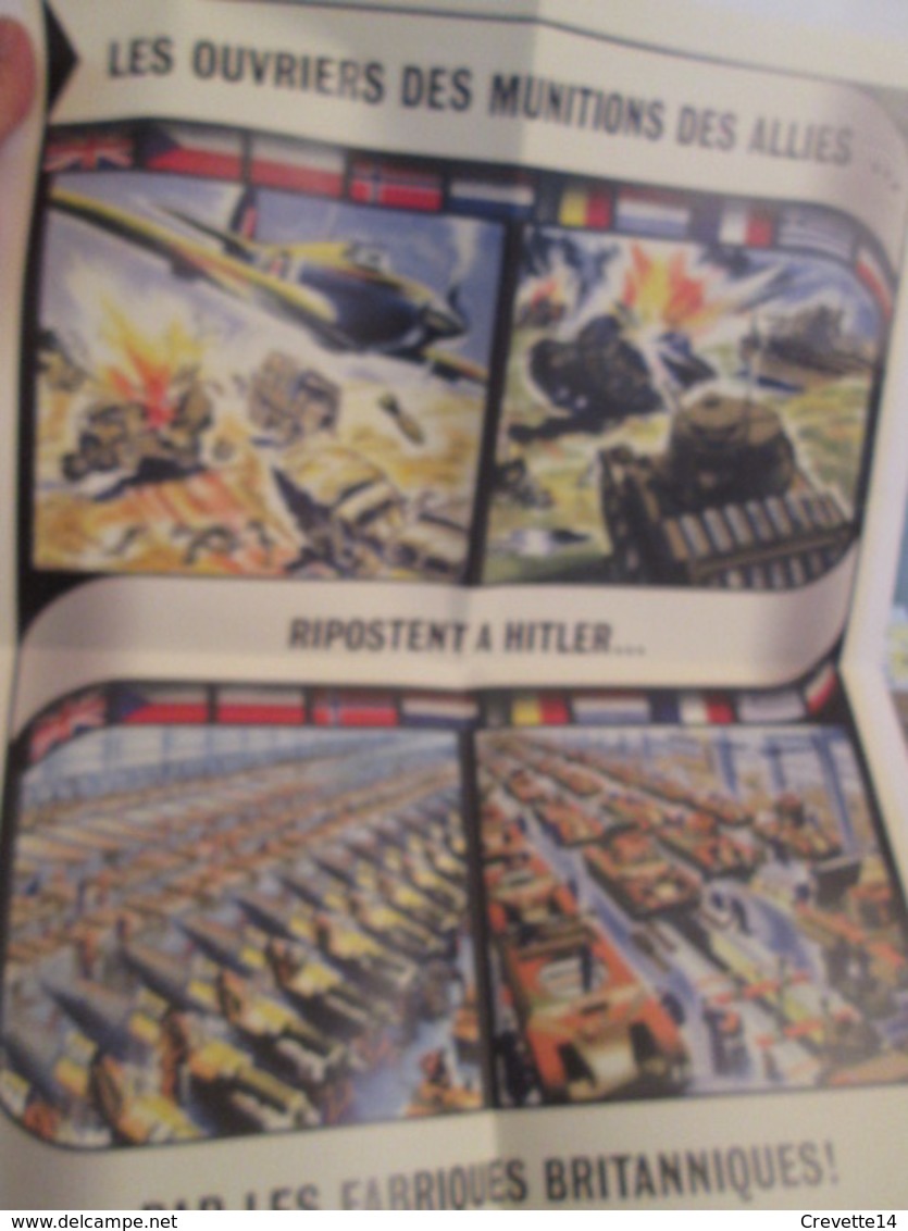 FAC-SIMILE : AFFICHE DE PROPAGANDE ANGLAISE  " LES OUVRIERS DES MUNITIONS DES ALLIES ...." - French