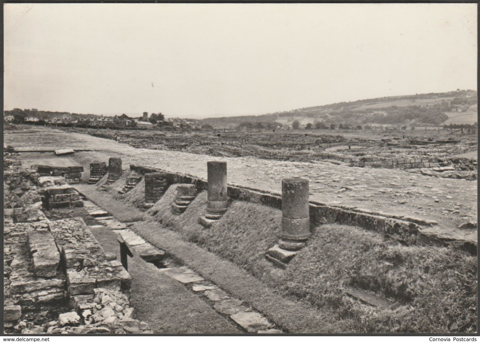 Colonnade And Street, Corstopitum Roman Site, Corbridge, C.1960s - Ministry Of Works RP Postcard - Other & Unclassified