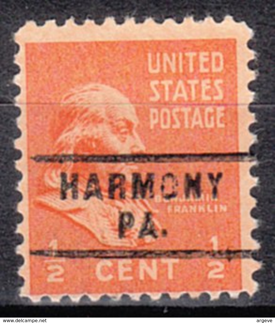 USA Precancel Vorausentwertung Preo, Locals Pennsylvania, Harmony 743 - Vorausentwertungen
