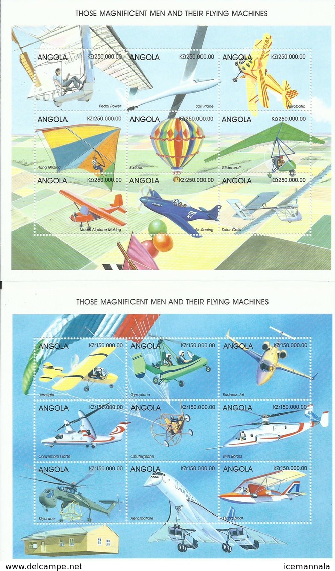 ANGOLA H/B  AVIONES   MNH  ** - Angola