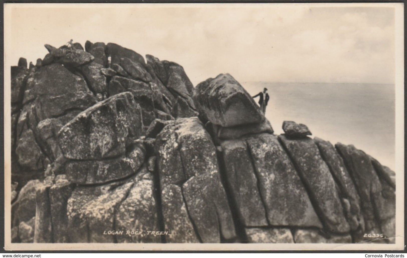 Logan Rock, Treen, Cornwall, C.1930 - Harvey Barton RP Postcard - Other & Unclassified
