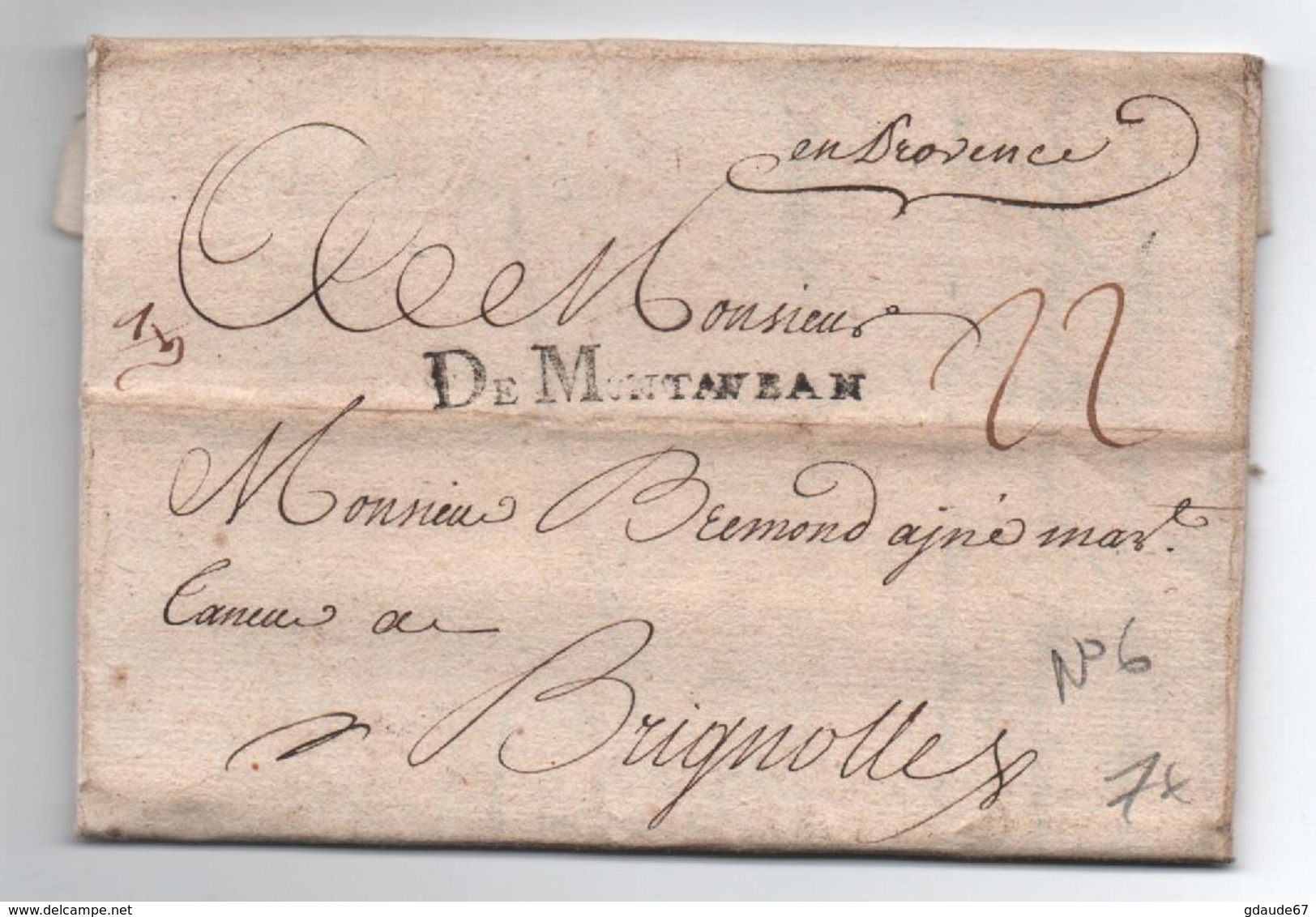 1750 - LETTRE De MONTAUBAN (TARN ET GARONNE) Avec MP LENAIN N°6 - 1701-1800: Precursori XVIII