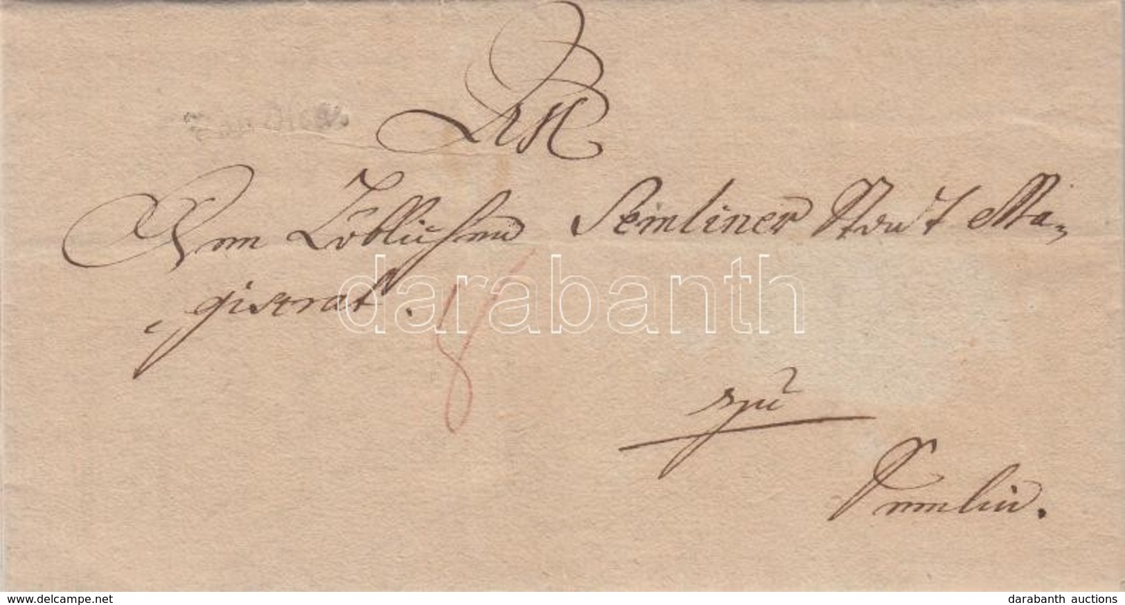 1786 Portós Levél / Cover With Postage Due 'Von Ofen.' - Semlin - Sonstige & Ohne Zuordnung