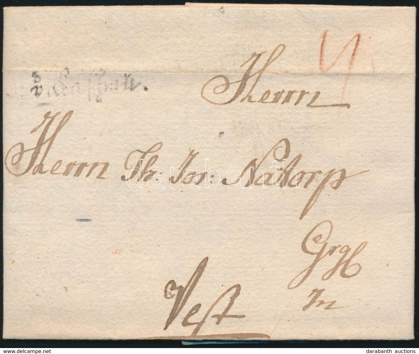1786 Portós Levél / Cover With Postage Due 'v.Kaschau' - Pest - Altri & Non Classificati