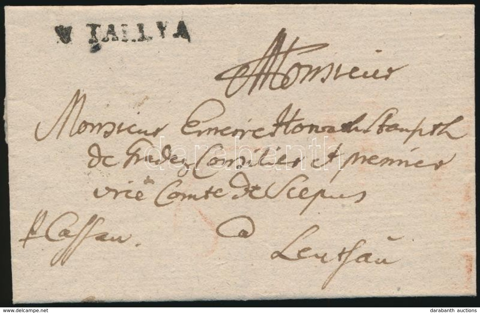 1798 Levél Kassán át L?csére / Cover Through Kassa To L?cse 'V.TALLYA' (Gudlin 500 P) - Andere & Zonder Classificatie