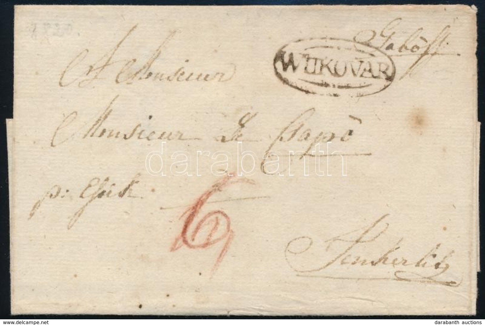 1820 Portós Levél / Unpaid Cover 'WUKOVAR' - Andere & Zonder Classificatie