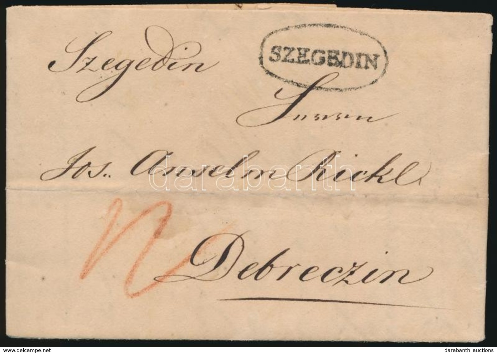 1828 Portós Levél Teljes Tartalommal / Unpaid Cover With Full Content 'SZEGEDIN' - Debreczin - Sonstige & Ohne Zuordnung