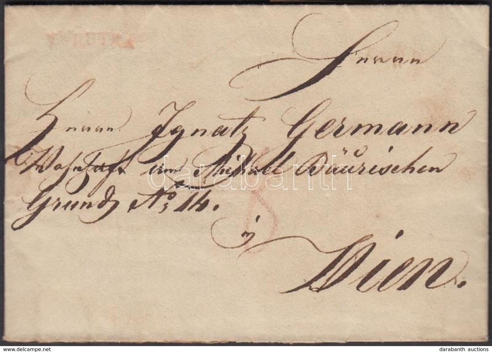 1829 Portós Levél / Cover With Postage Due 'V NEUTRA' - Wien - Other & Unclassified