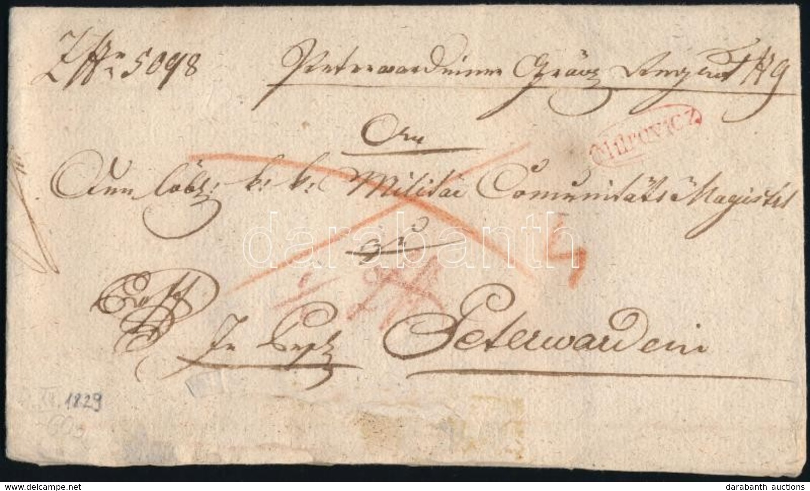 1829 Ex Offo Piros/red 'MITROVICZ' - Peterwardein - Other & Unclassified