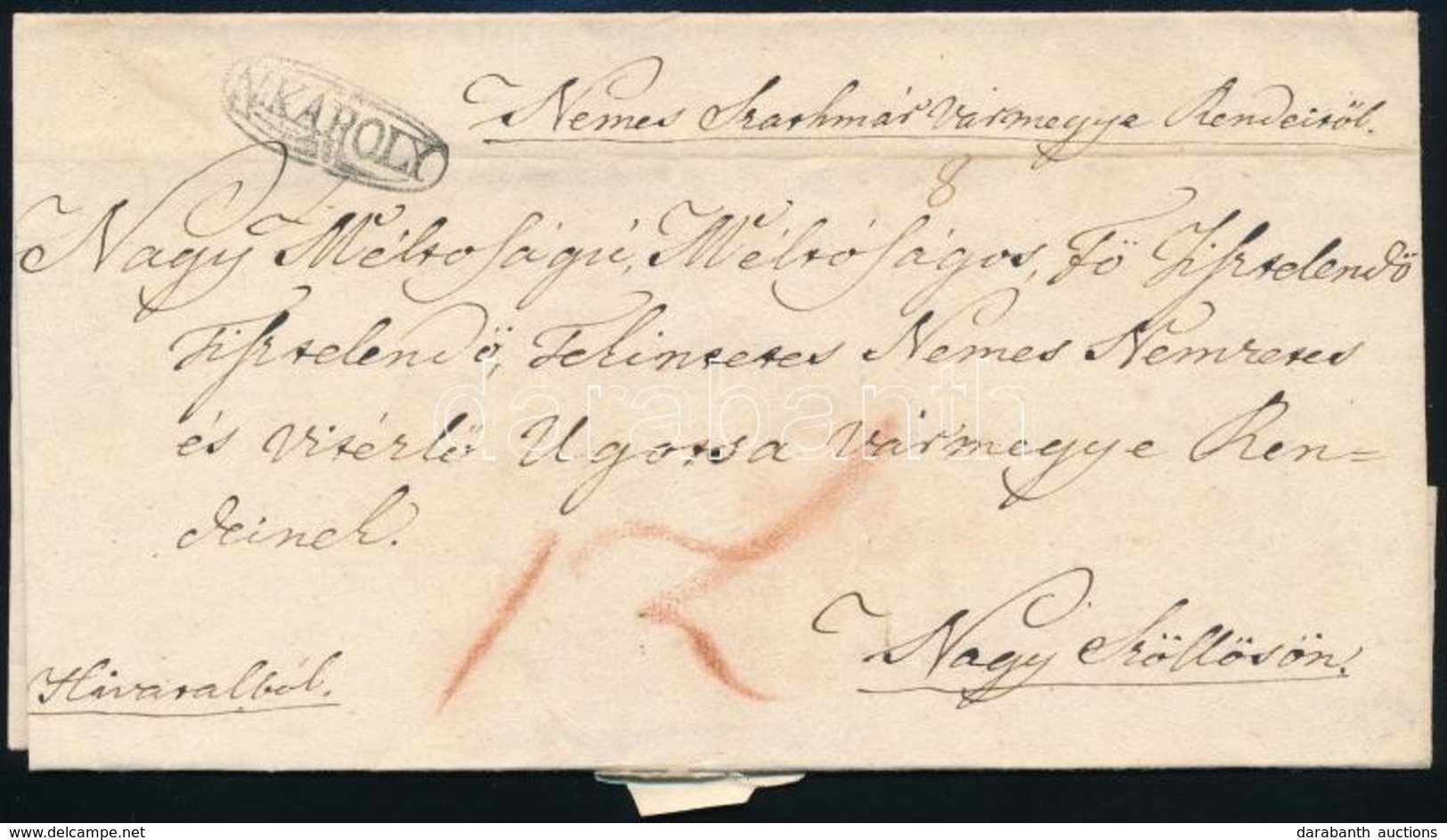 1834 Ex Offo 'N.KÁROLY' - Nagy Sz?ll?s - Other & Unclassified