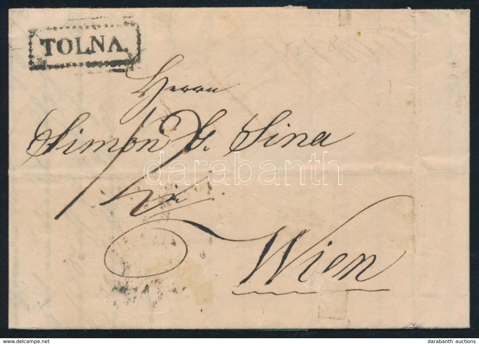 1842 Portós Levél, Tartalommal / Cover With Postage Due, With Content 'TOLNA' - 'WIEN' - Altri & Non Classificati