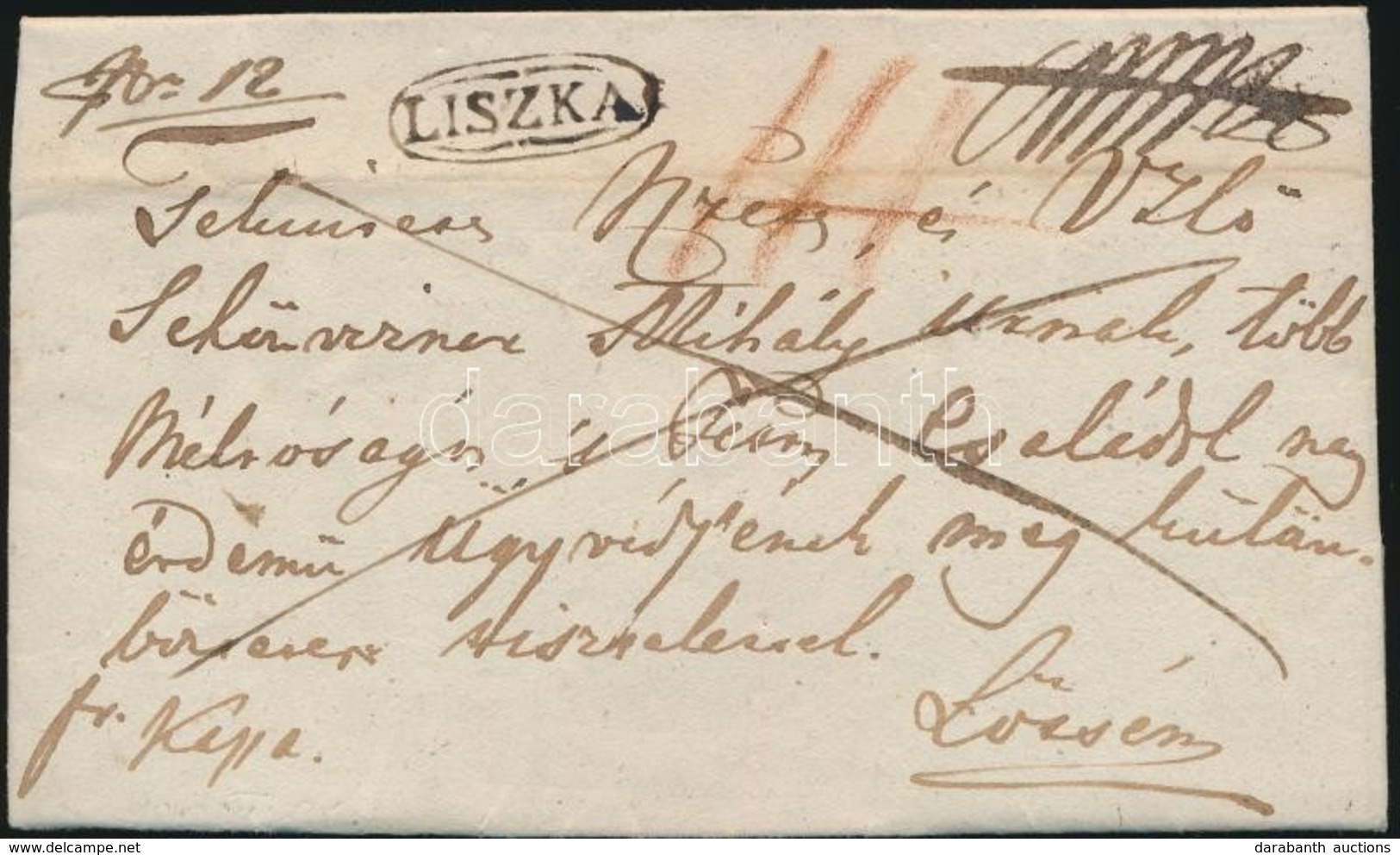 1842 Ajánlott Tértivevényes Teljes Levél / Registered Cover With Recorded Delivery 'LISZKA' - L?cse - Altri & Non Classificati