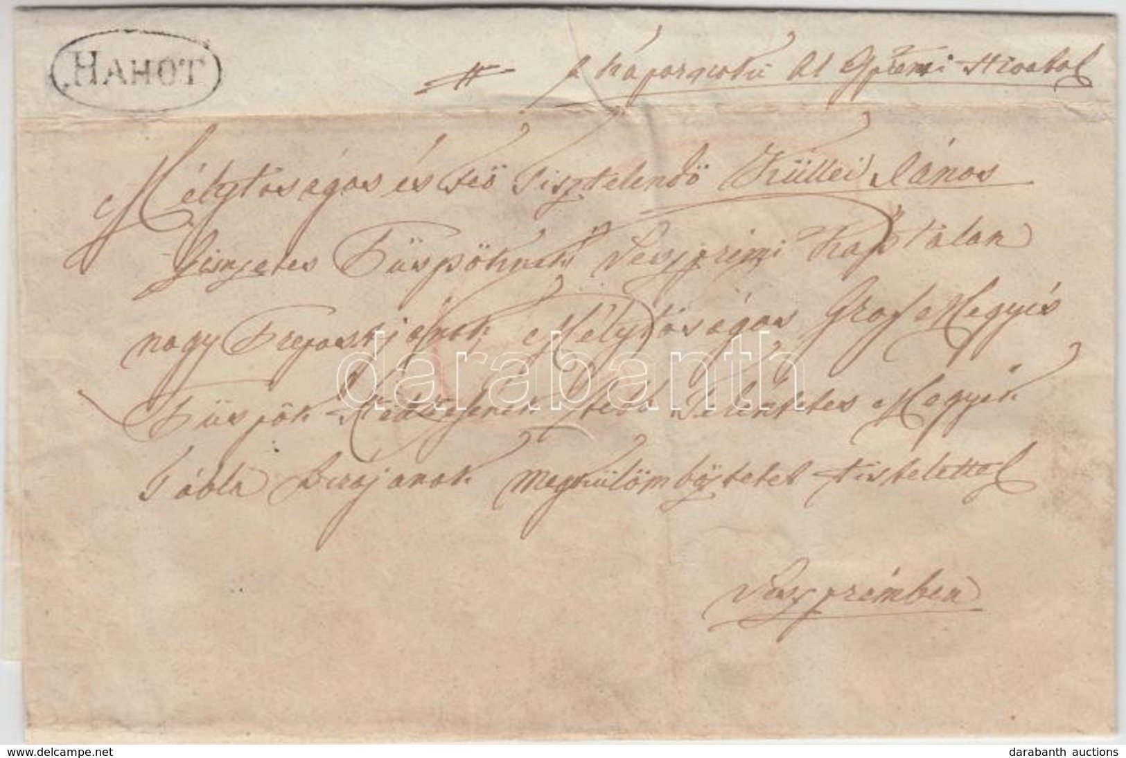 1845 Portós Levél / Cover With Postage Due 'HAHOT' - Veszprém - Altri & Non Classificati