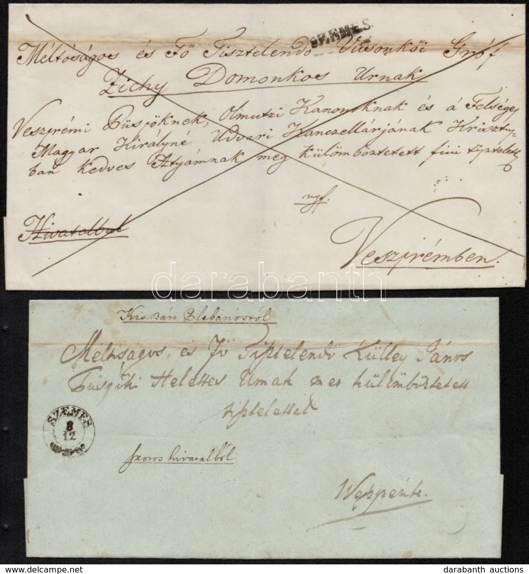 1845-1848 2 Db Levél Különféle 'SZEMES' Bélyegzéssel / 2 Covers With Different 'SZEMES' Postmark - Altri & Non Classificati