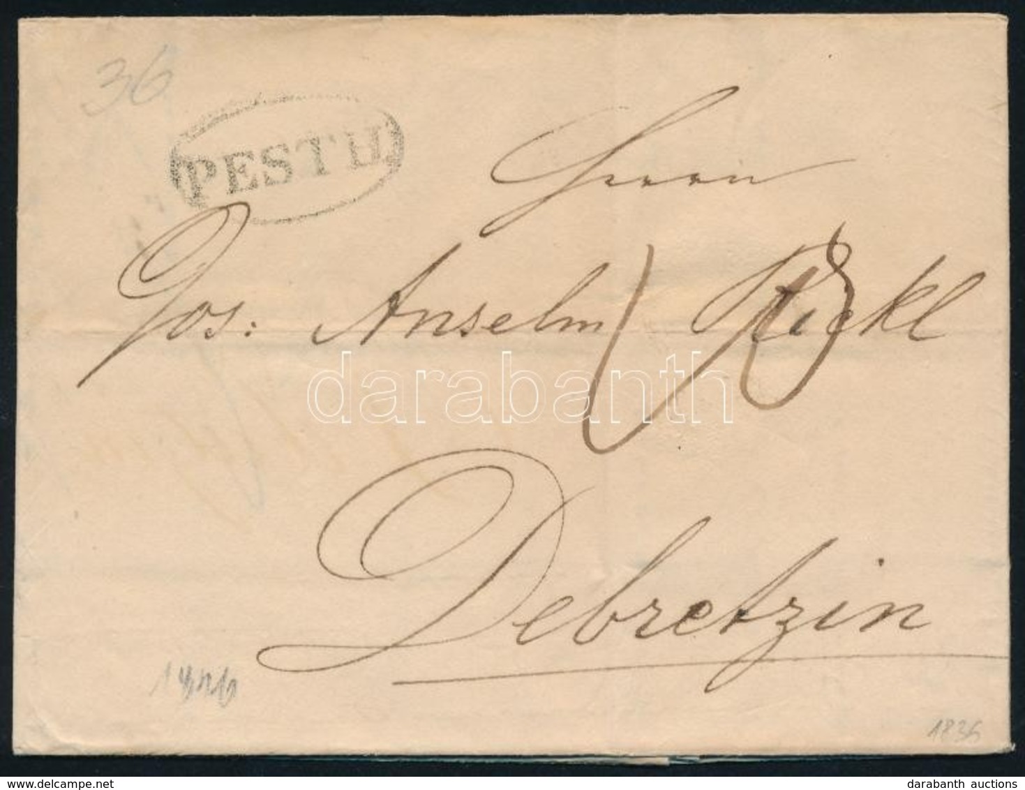 1846 Levél / Cover 'PESTH' - 'DEBRECZIN' - Other & Unclassified