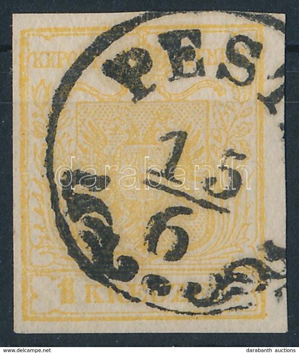 O 1850 1kr MP Ib Aranysárga / Gold Yellow 'PEST(H)' (Ferchenbauer EUR 300,-) Certificate: Steiner - Altri & Non Classificati