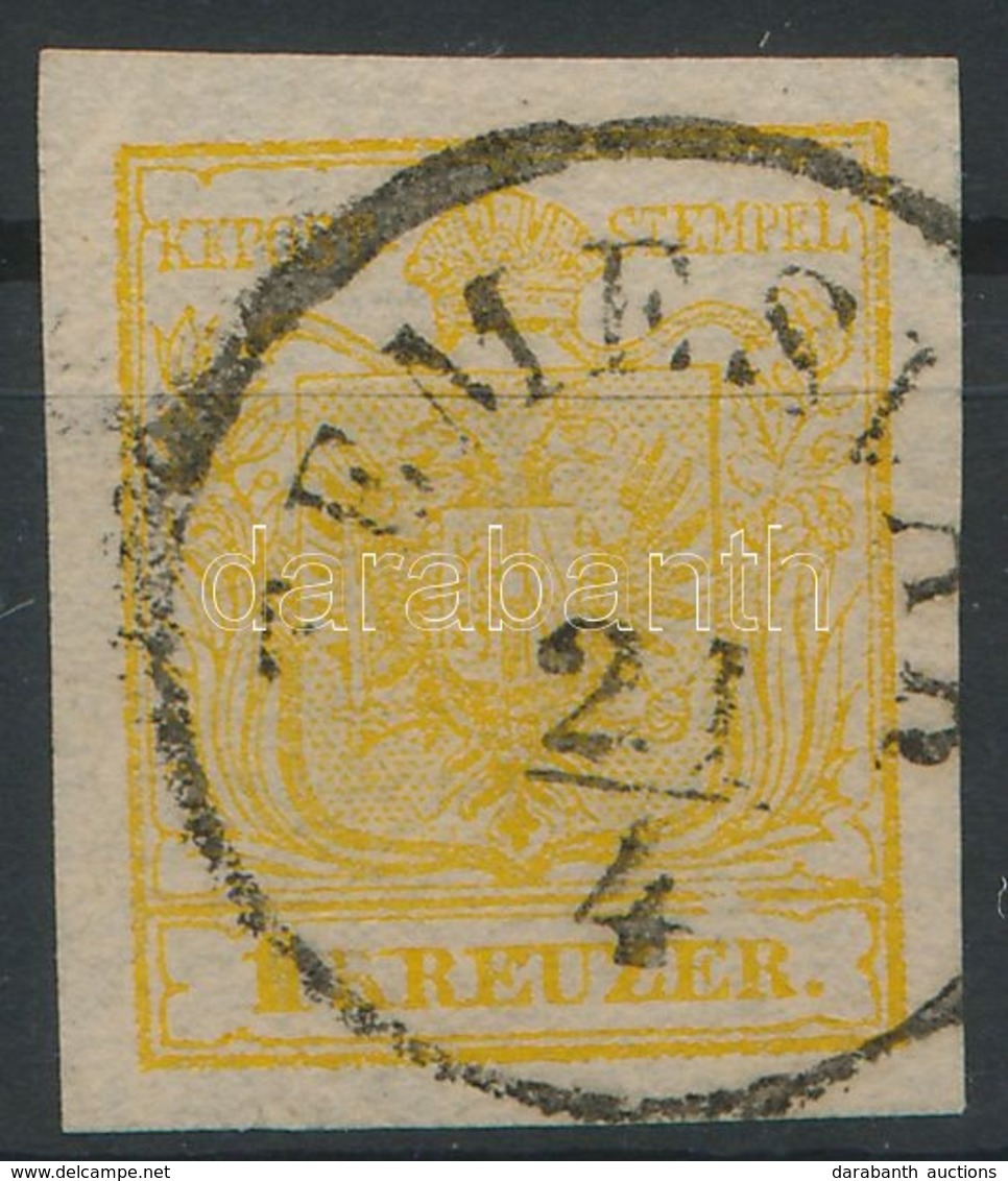 O 1850 1kr HP III. Kadmium Sárga / Cadmium 'TEMESVÁR' Certificate: Ferchenbauer - Altri & Non Classificati