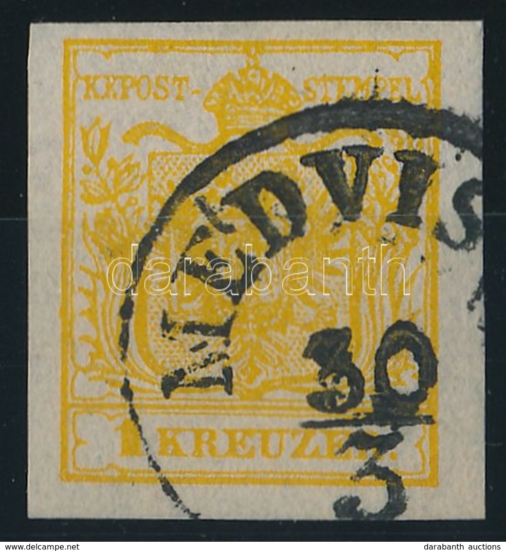 O 1850 1kr HP III. Intenzív Kadmium Sárga / Cadmium 'MEDVIS(CH)' Certificate: Strakosch - Altri & Non Classificati