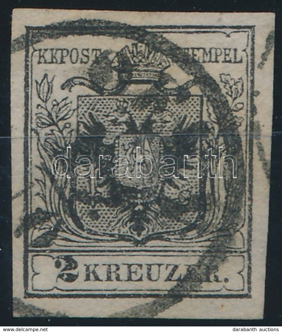 O 1850 2kr HP I. Mélyfekete / Deep Black 'OFEN' Certificate: Strakosch - Altri & Non Classificati