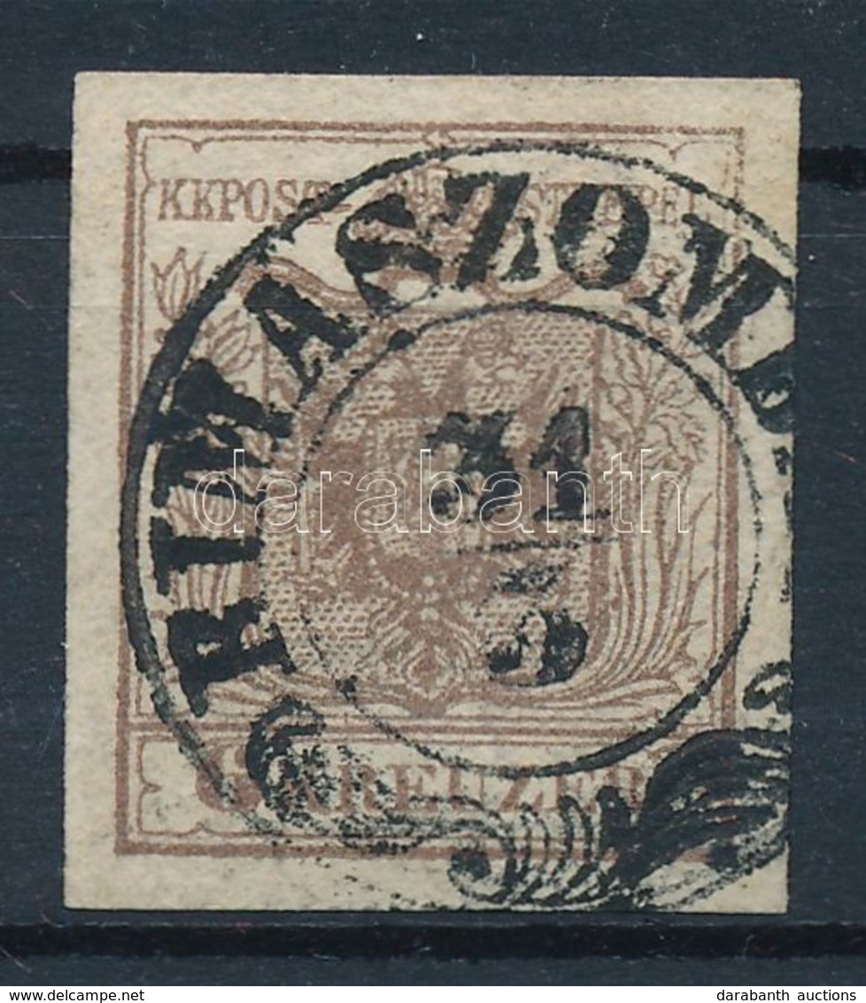 O 1850 6kr, A Lemez Megszakadt / Plate Flaw 'RIMASZOM(BAT)' - Altri & Non Classificati