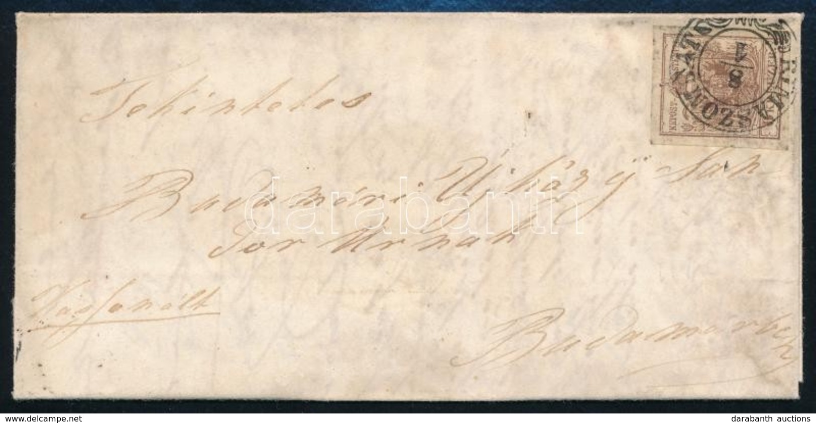 1856 6kr HP Levélen / On Cover 'RIMASZOMBAT' - Budamér - Altri & Non Classificati